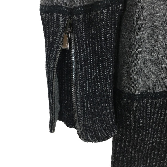 CACHE Sweater Tunic Cowl Off Shoulder Long Sleeve Ribbed Zipper Cuffs Size Large - Picture 6 of 12